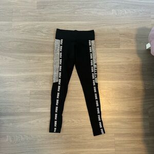 VS Pink Black and Gray Leggings